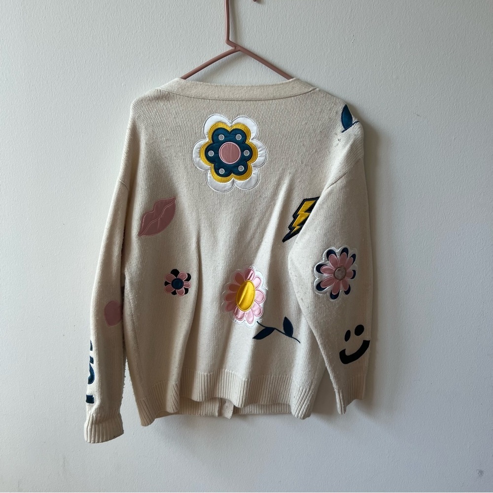 Cynthia Rowley Fun Patches Cardigan Small - Picture 6 of 9